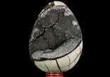 Septarian Dragon Egg Geode - Black Crystals #71992-2